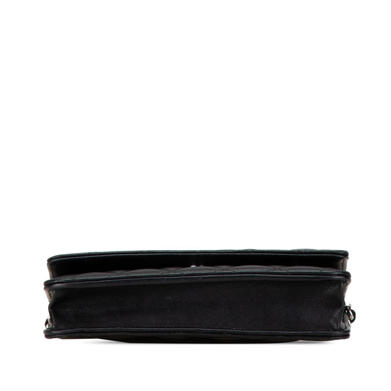 Chanel Matelasse Chain Wallet Shoulder Bag Black