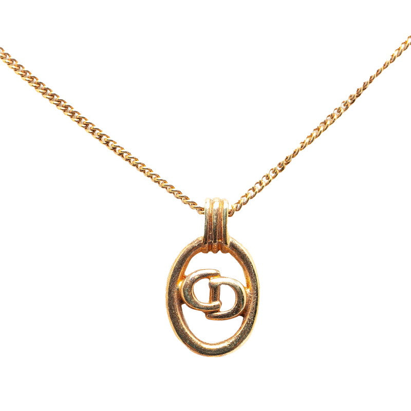 Dior CD Logo Pendant Necklace Gold Plated