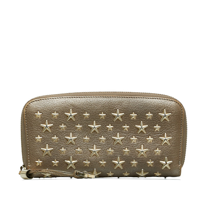 Jimmy Choo Leather Star Studs Long Wallet