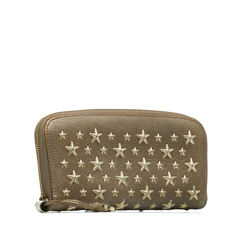 Jimmy Choo Leather Star Studs Long Wallet