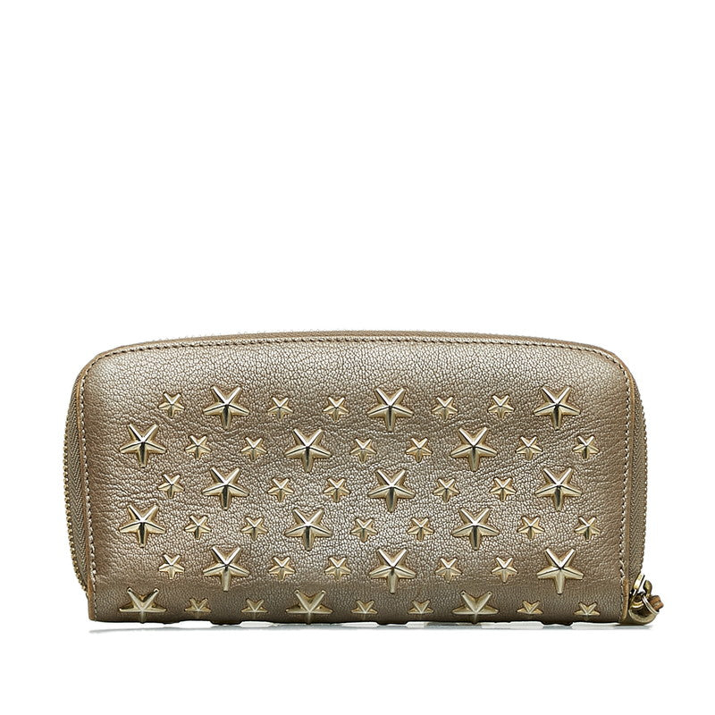 Jimmy Choo Leather Star Studs Long Wallet