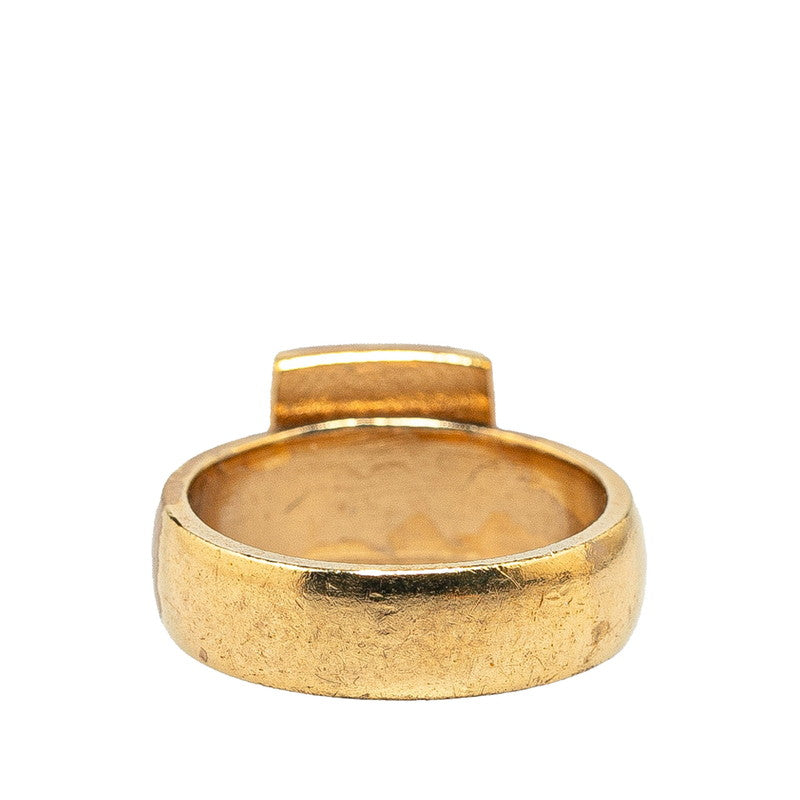 Chanel Coco Mark Square Ring Gold #53