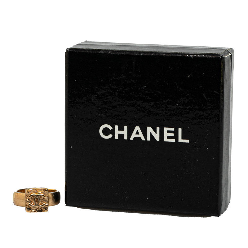 Chanel Coco Mark Square Ring Gold #53