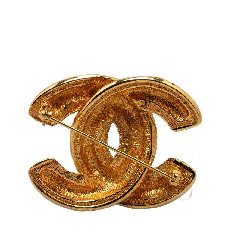 Chanel Coco Mark Matelasse Brooch Gold Plated