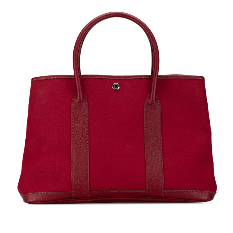 Hermes Garden Party PM Tote Bag Wine Red Leather in Great Condition