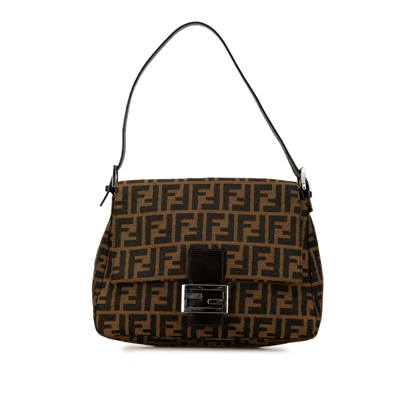 Fendi Mamma Bucket Handbag Canvas Leather