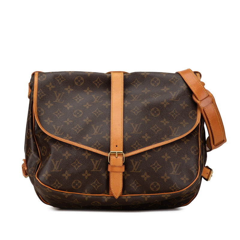 Louis Vuitton Monogram Saumur 35 Shoulder Bag M42254 Brown PVC Leather in Very Good Condition