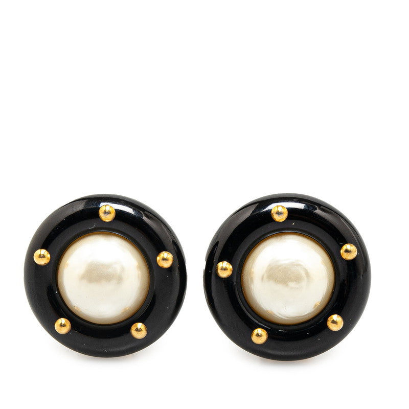 Chanel Vintage Faux Pearl Stud Earrings