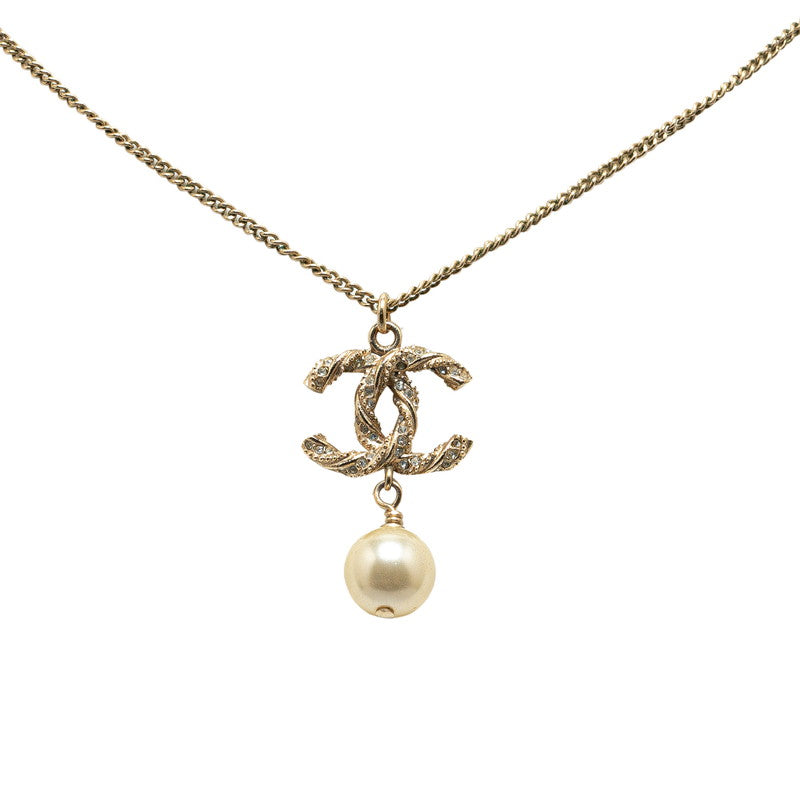 Chanel Coco Mark Swing Faux Pearl Necklace