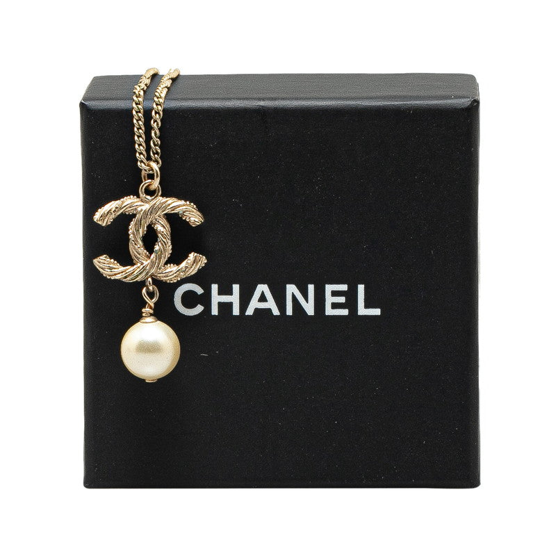 Chanel Coco Mark Swing Faux Pearl Necklace