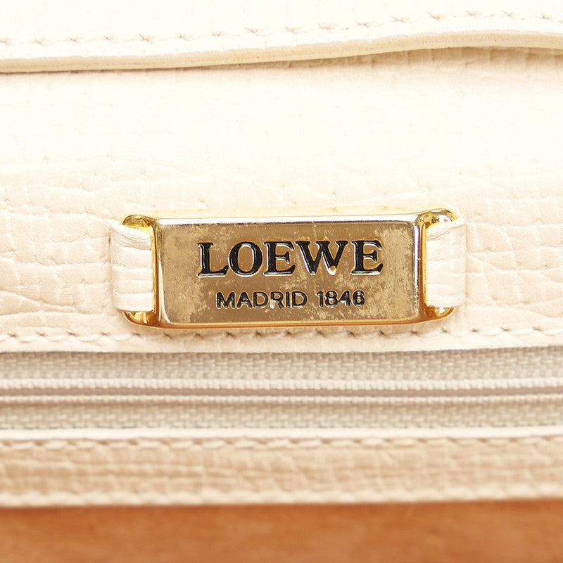 Loewe Barcelona Leather Handbag Beige in Good Condition