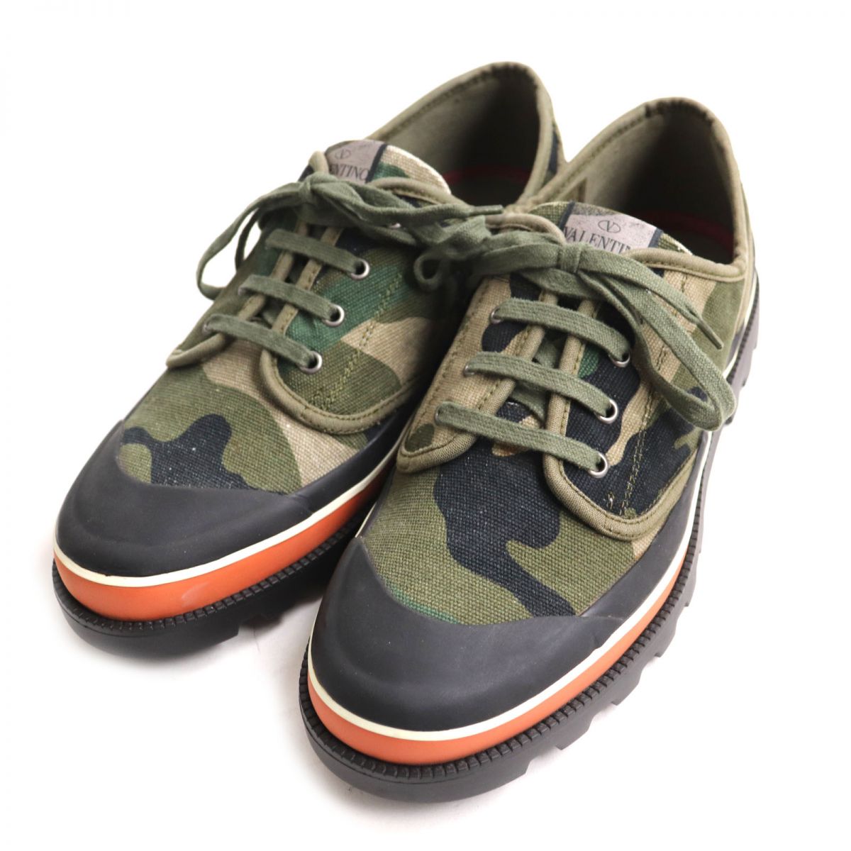 Valentino Leather Canvas Sneakers Camouflage