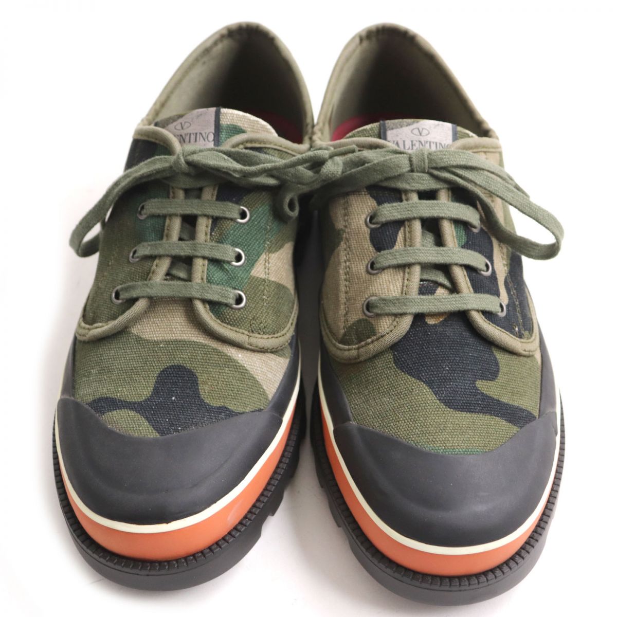 Valentino Leather Canvas Sneakers Camouflage