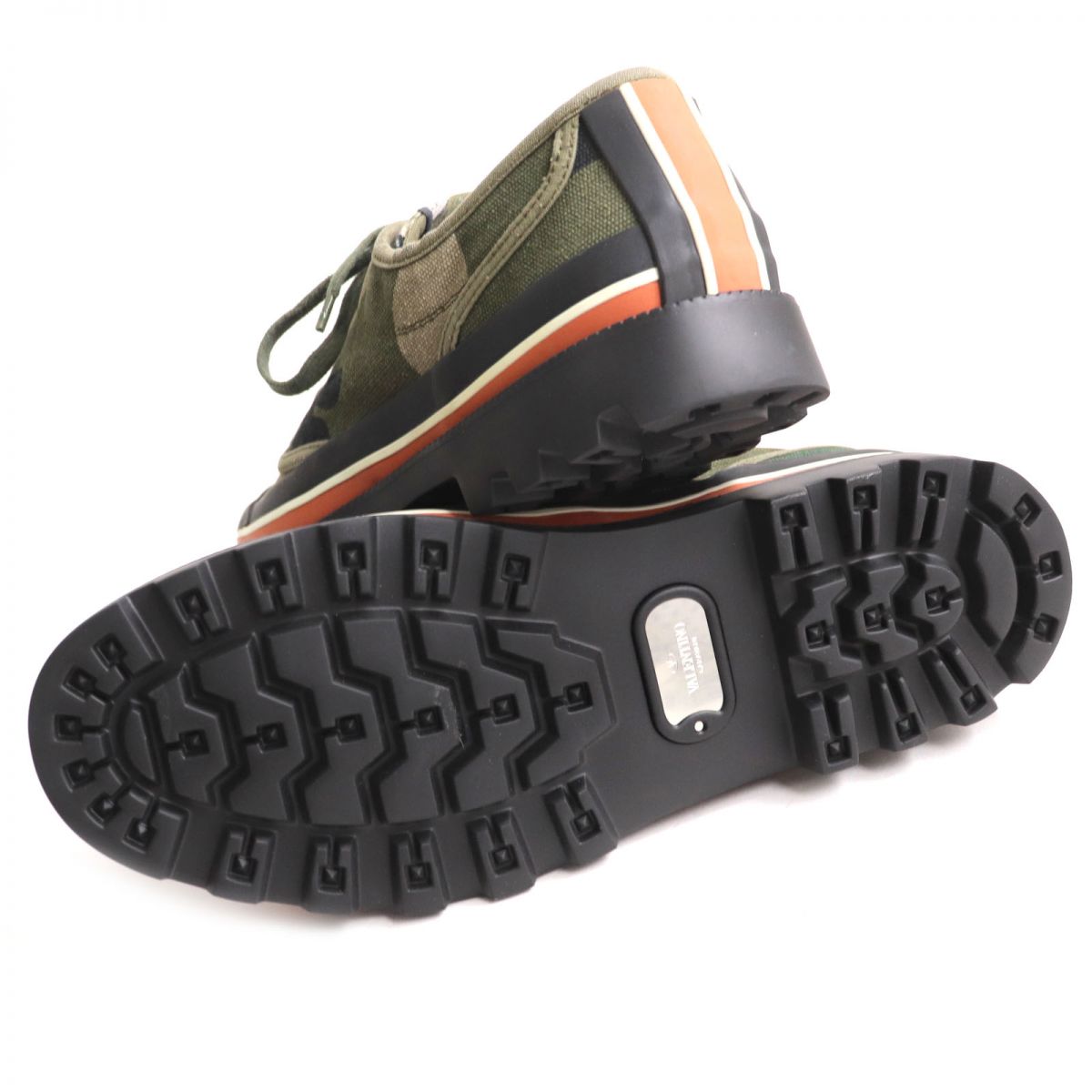 Valentino Leather Canvas Sneakers Camouflage