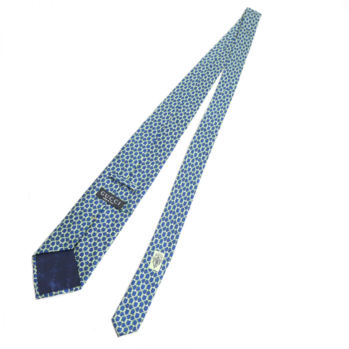 Gucci Horsebit 100% Silk Tie Blue