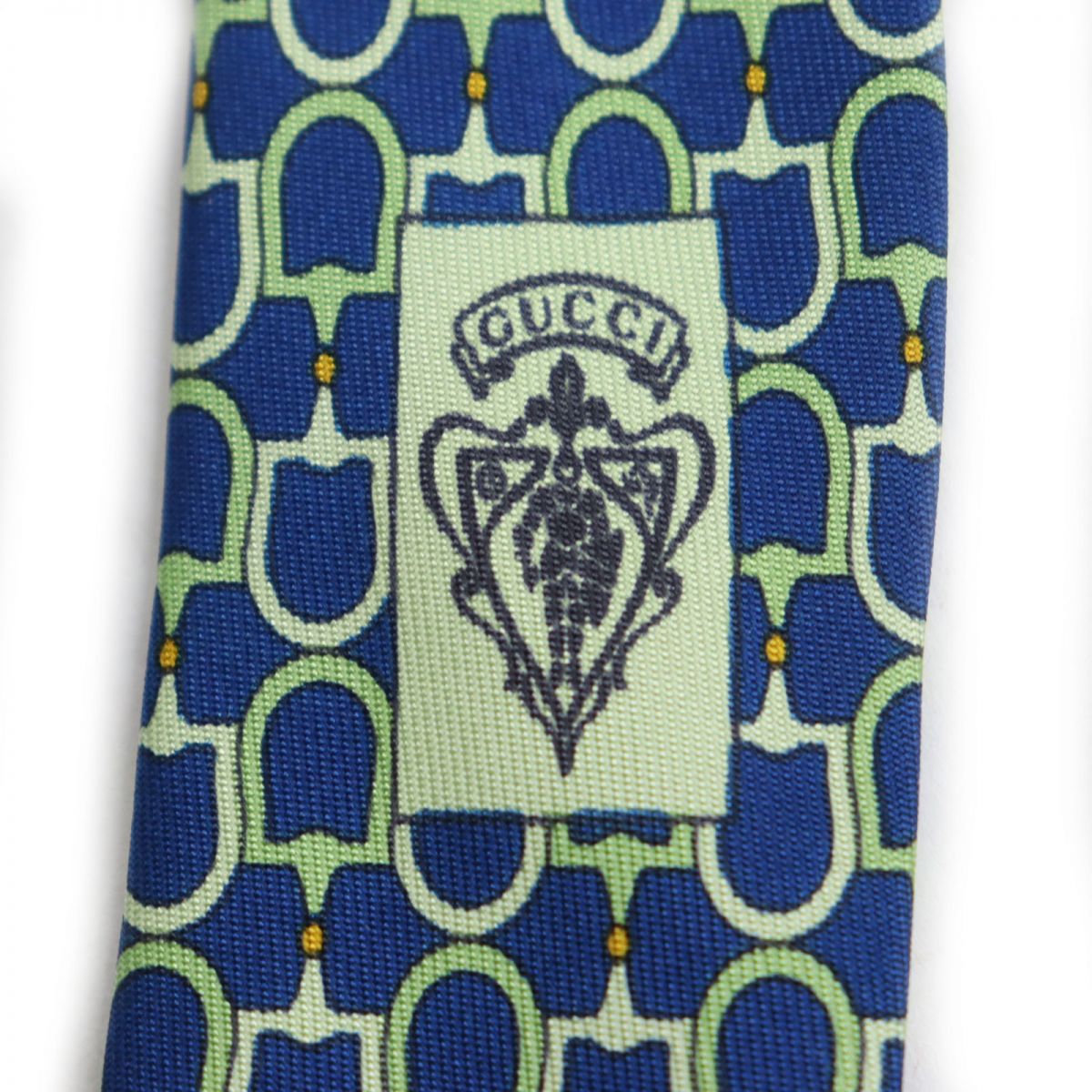 Gucci Horsebit 100% Silk Tie Blue