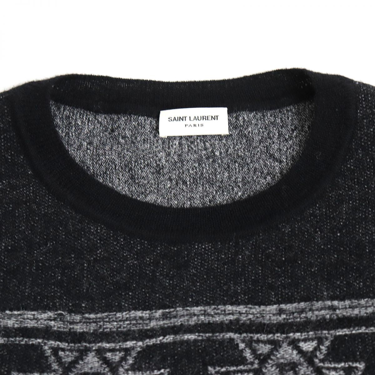 Saint Laurent Ortega Mohair Wool Sweater Black XS