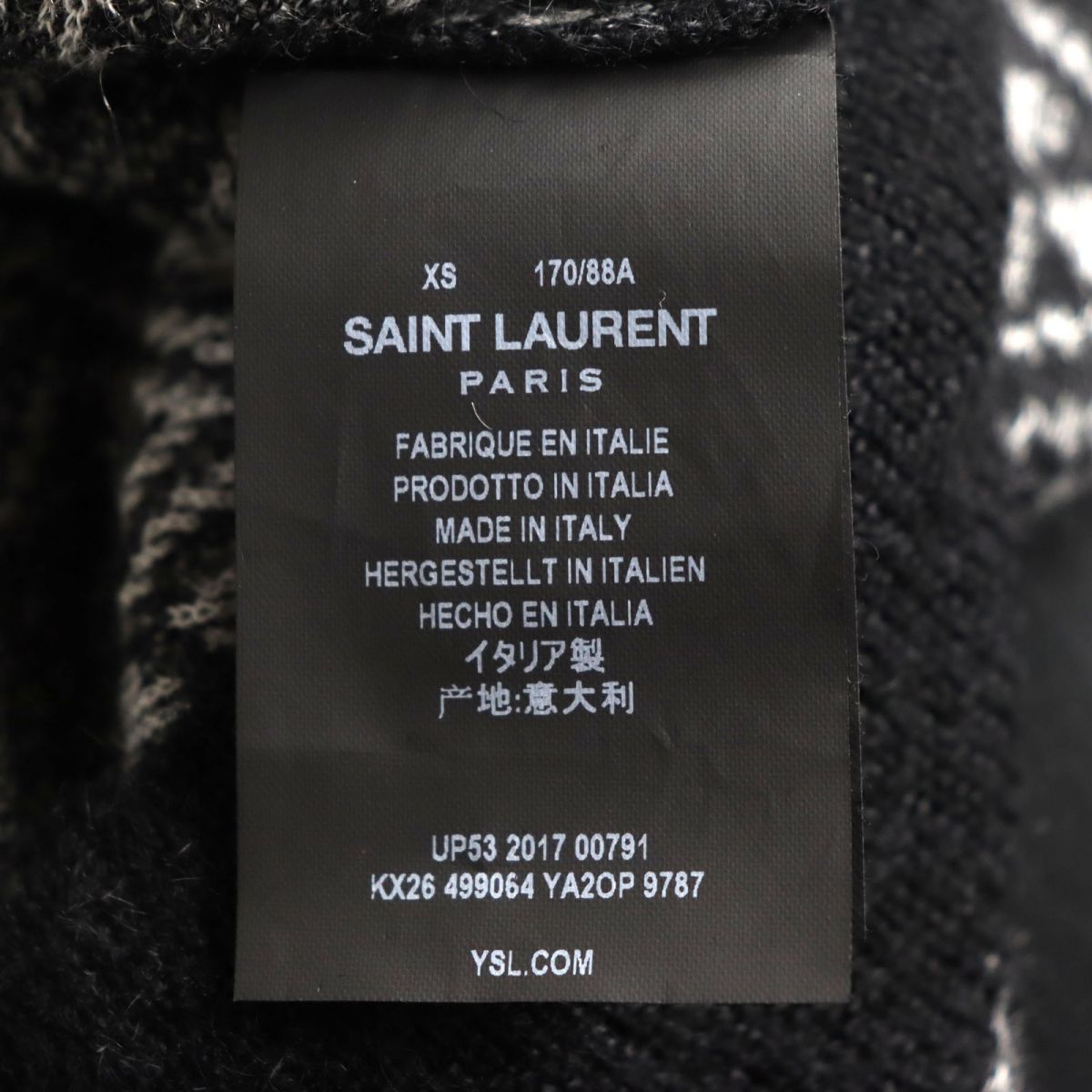 Saint Laurent Ortega Mohair Wool Sweater Black XS