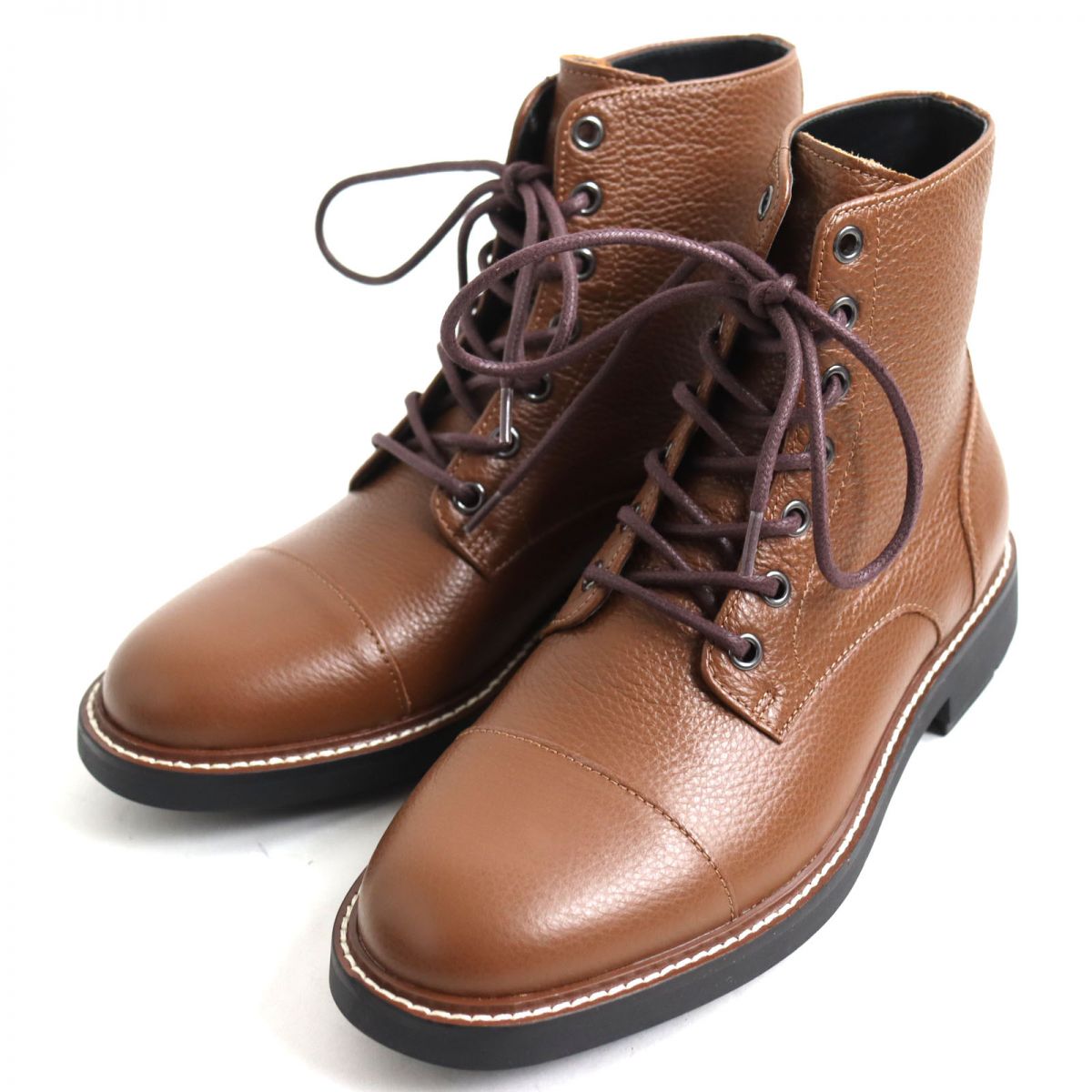 Coach Leather Lace-up Boots FG2989 Brown