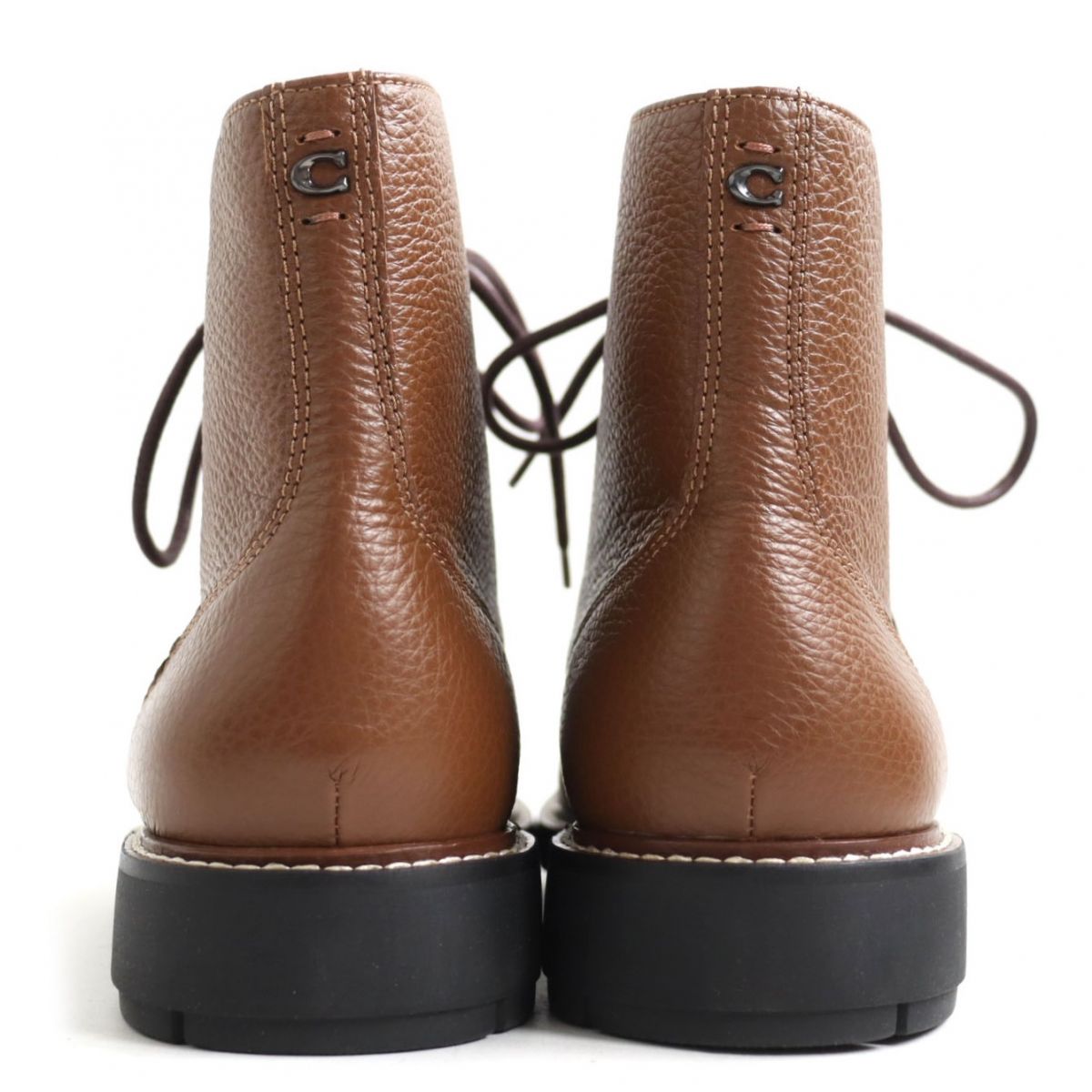 Coach Leather Lace-up Boots FG2989 Brown