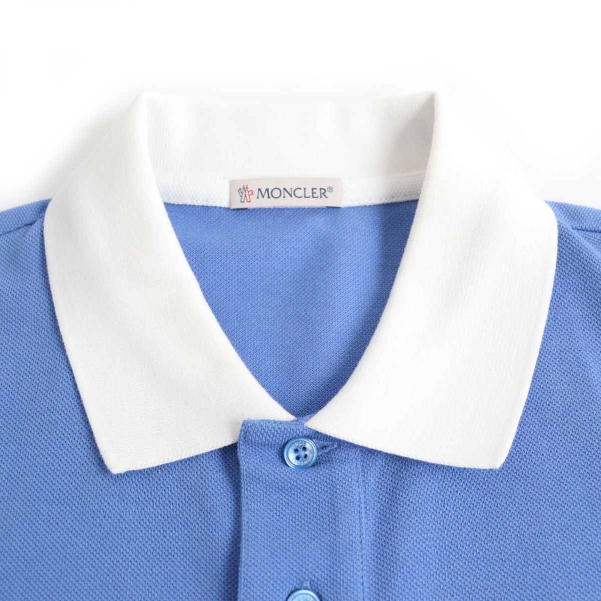 Moncler Cotton Polo Shirt Light Blue S