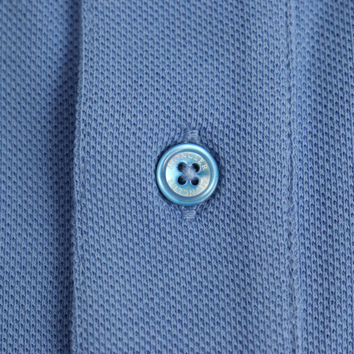 Moncler Cotton Polo Shirt Light Blue S