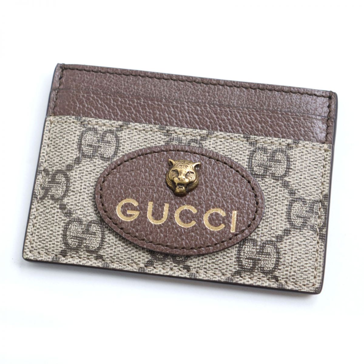 Gucci GG Supreme Tiger Head Card Case 597557