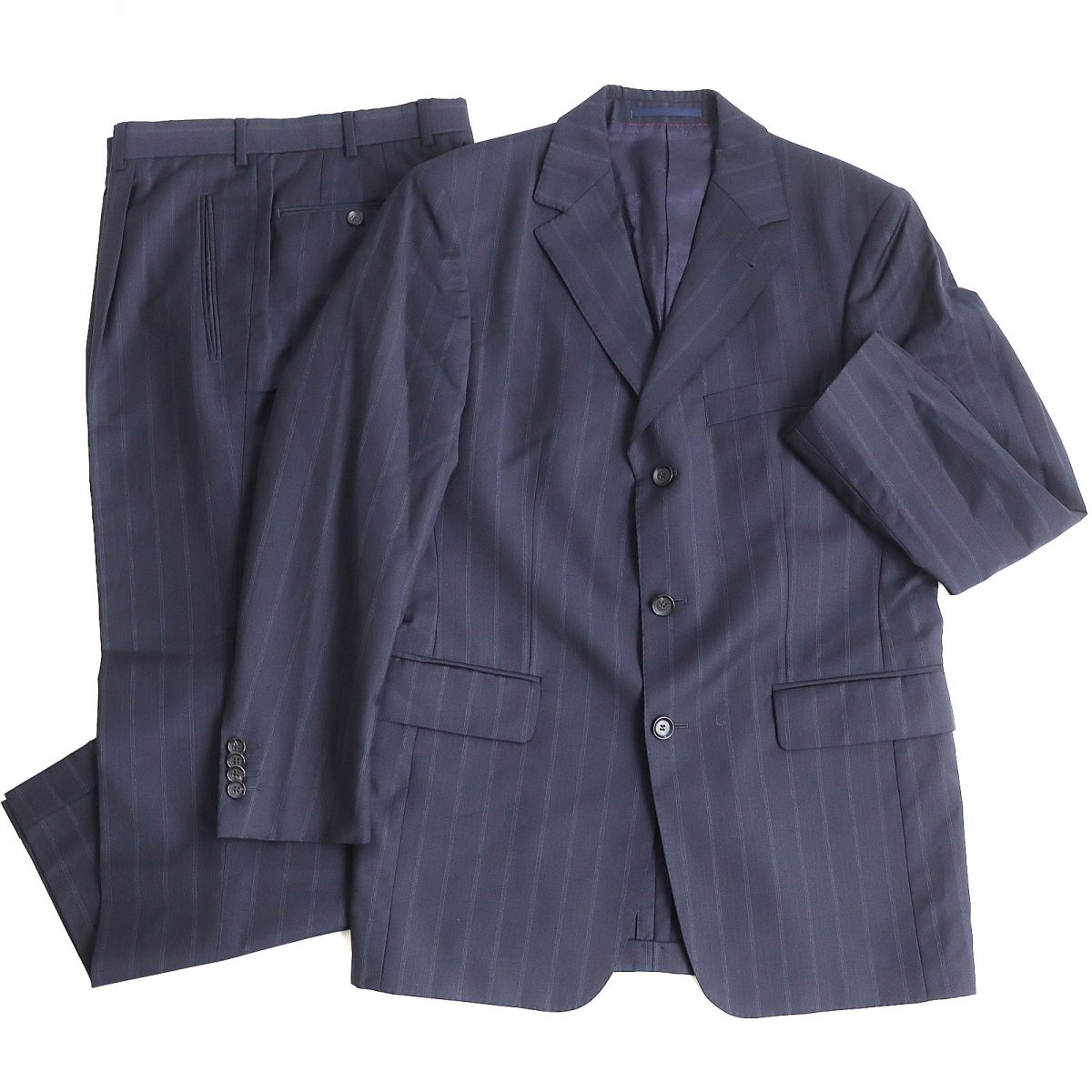 Burberry Stripe Suit Jacket/Pants Set Navy 46