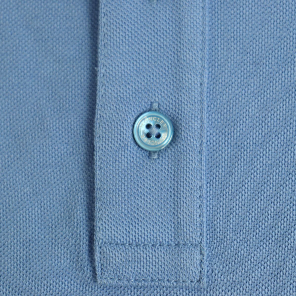 Moncler Cotton Polo Shirt Light Blue S