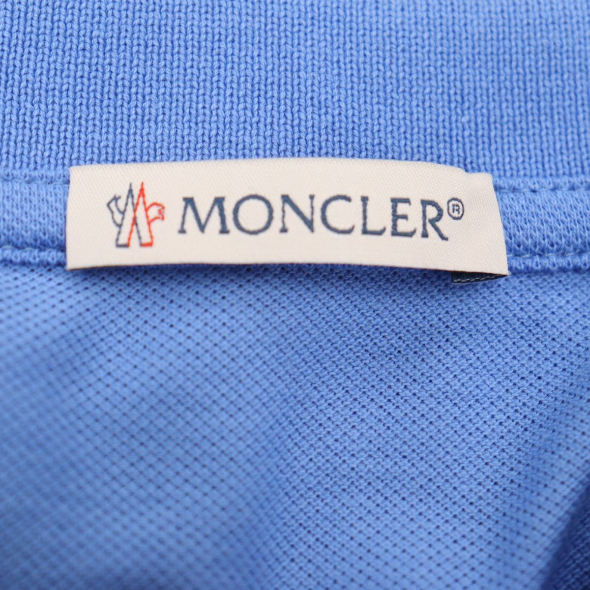 Moncler Cotton Polo Shirt Light Blue S