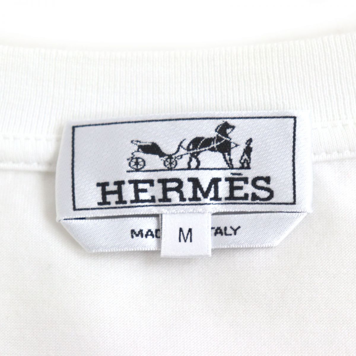 Hermes Silk Crew Neck T-Shirt White Gray M