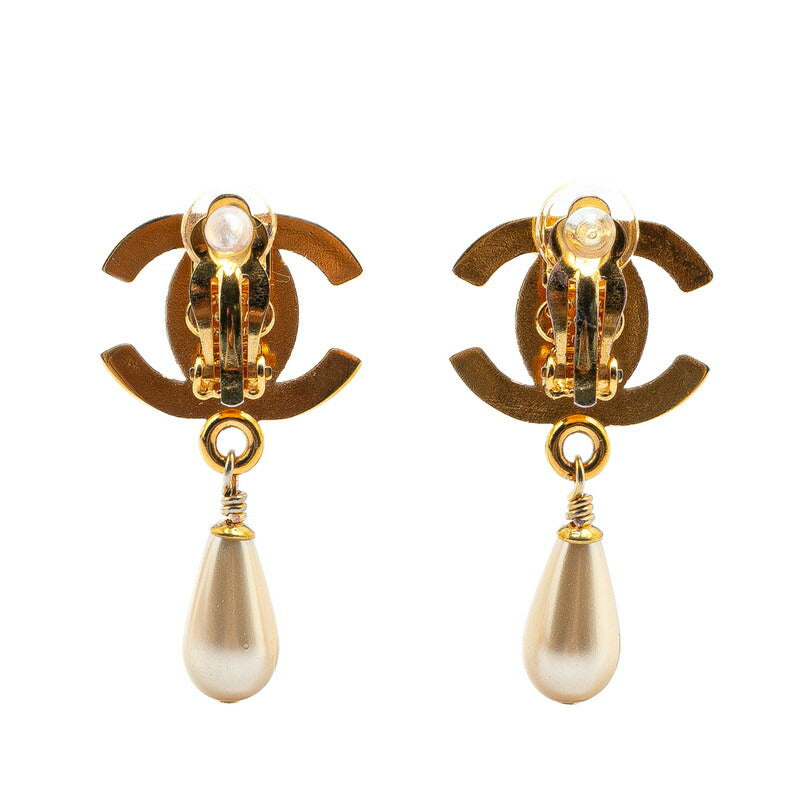 Chanel Coco Mark Turnlock Pearl Earrings