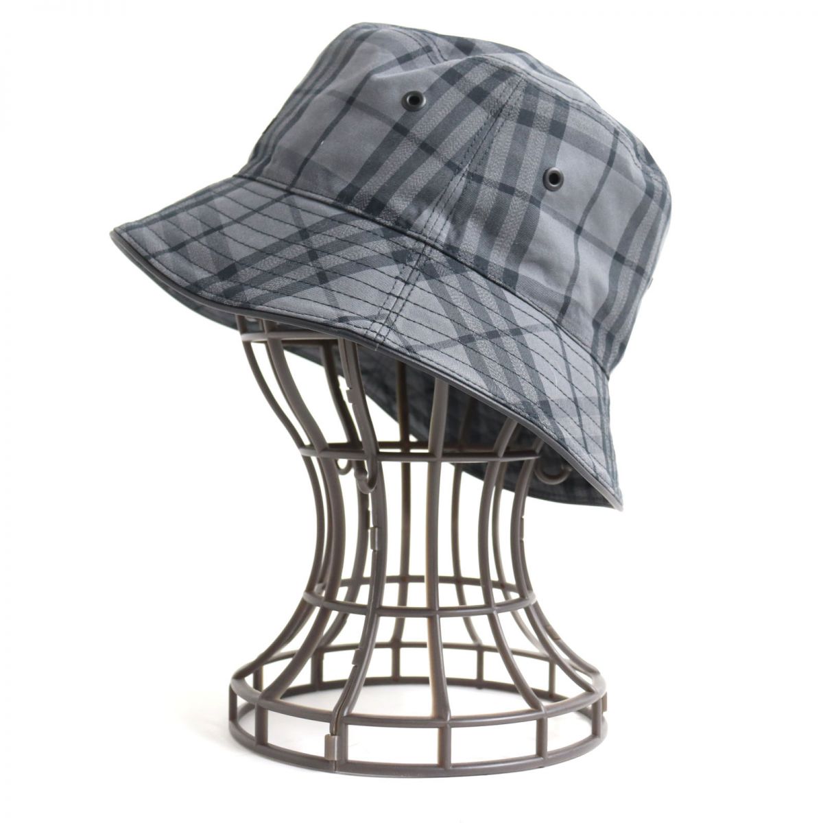 Burberry Vintage Check Cotton Bucket Hat Grey M