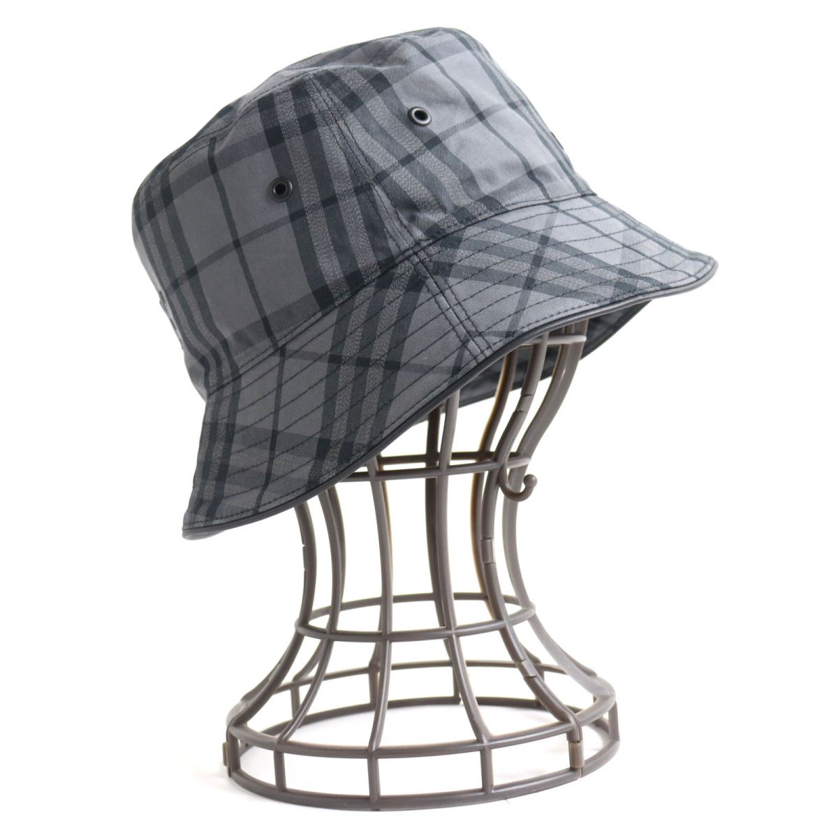 Burberry Vintage Check Cotton Bucket Hat Grey M