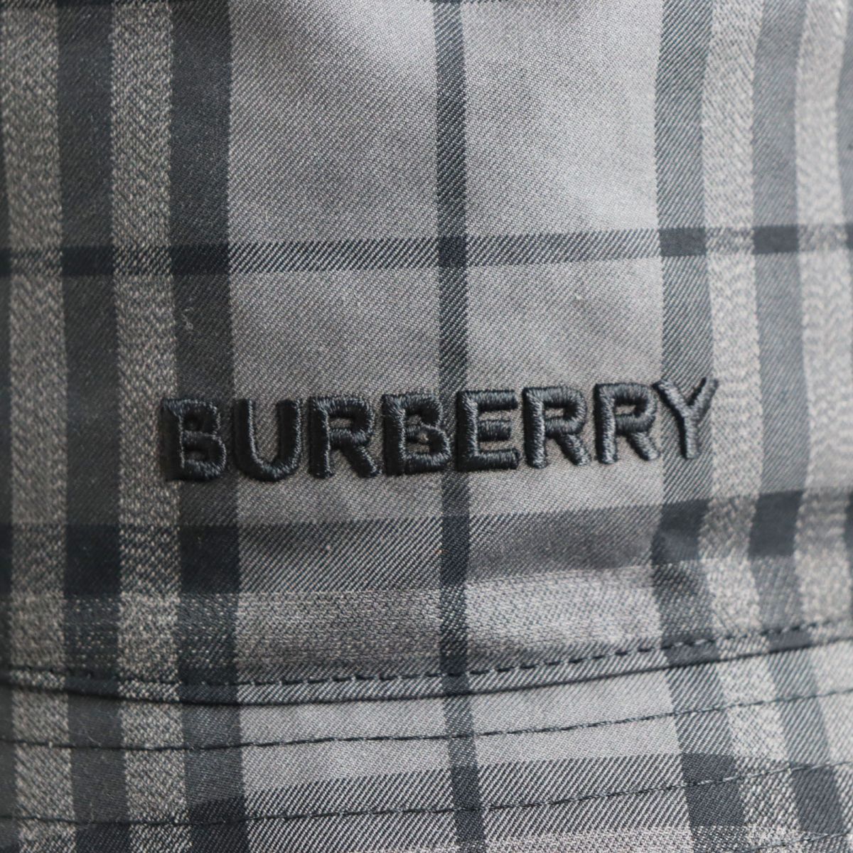 Burberry Vintage Check Cotton Bucket Hat Grey M