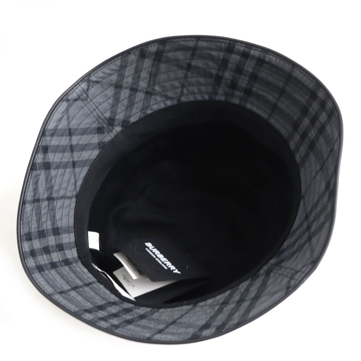 Burberry Vintage Check Cotton Bucket Hat Grey M