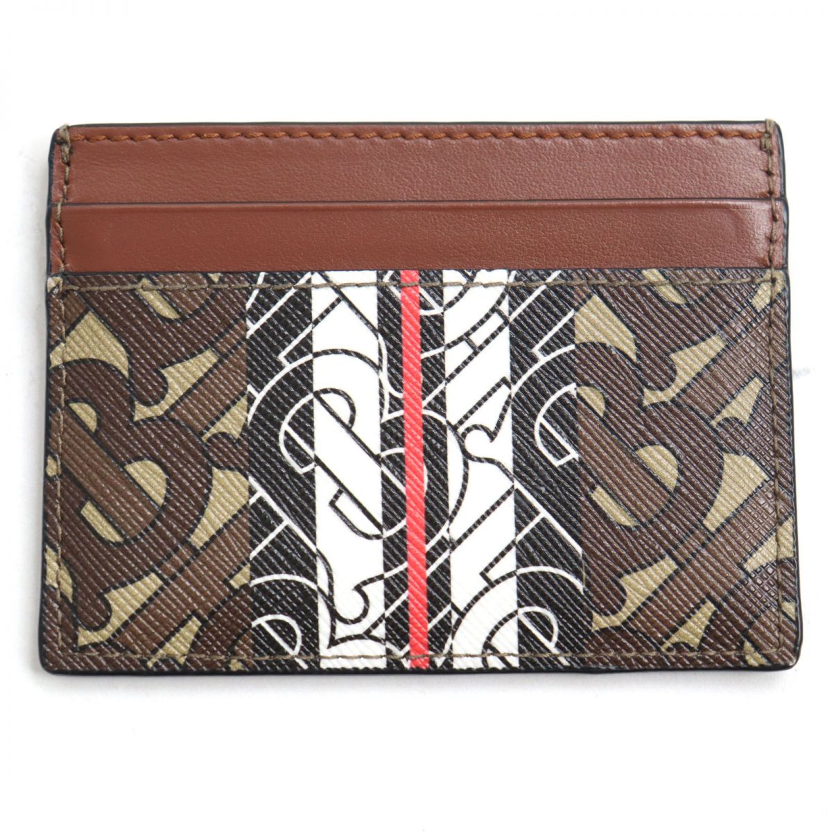 Burberry TB Monogram Leather Card Case Brown