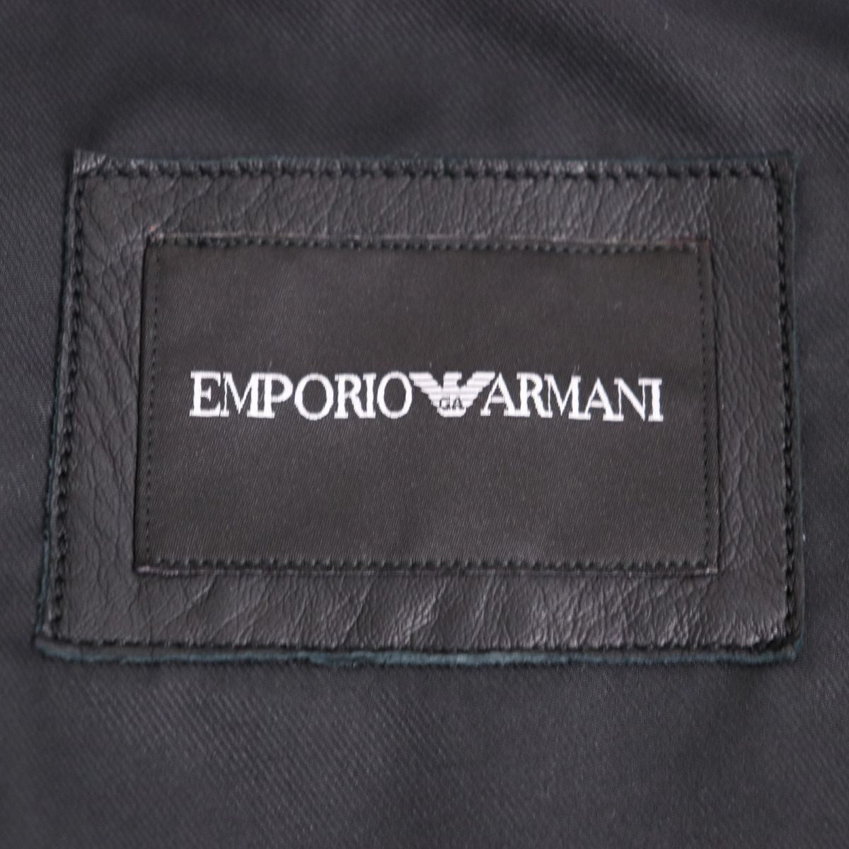 Armani Lamb Leather Single Rider Jacket Black