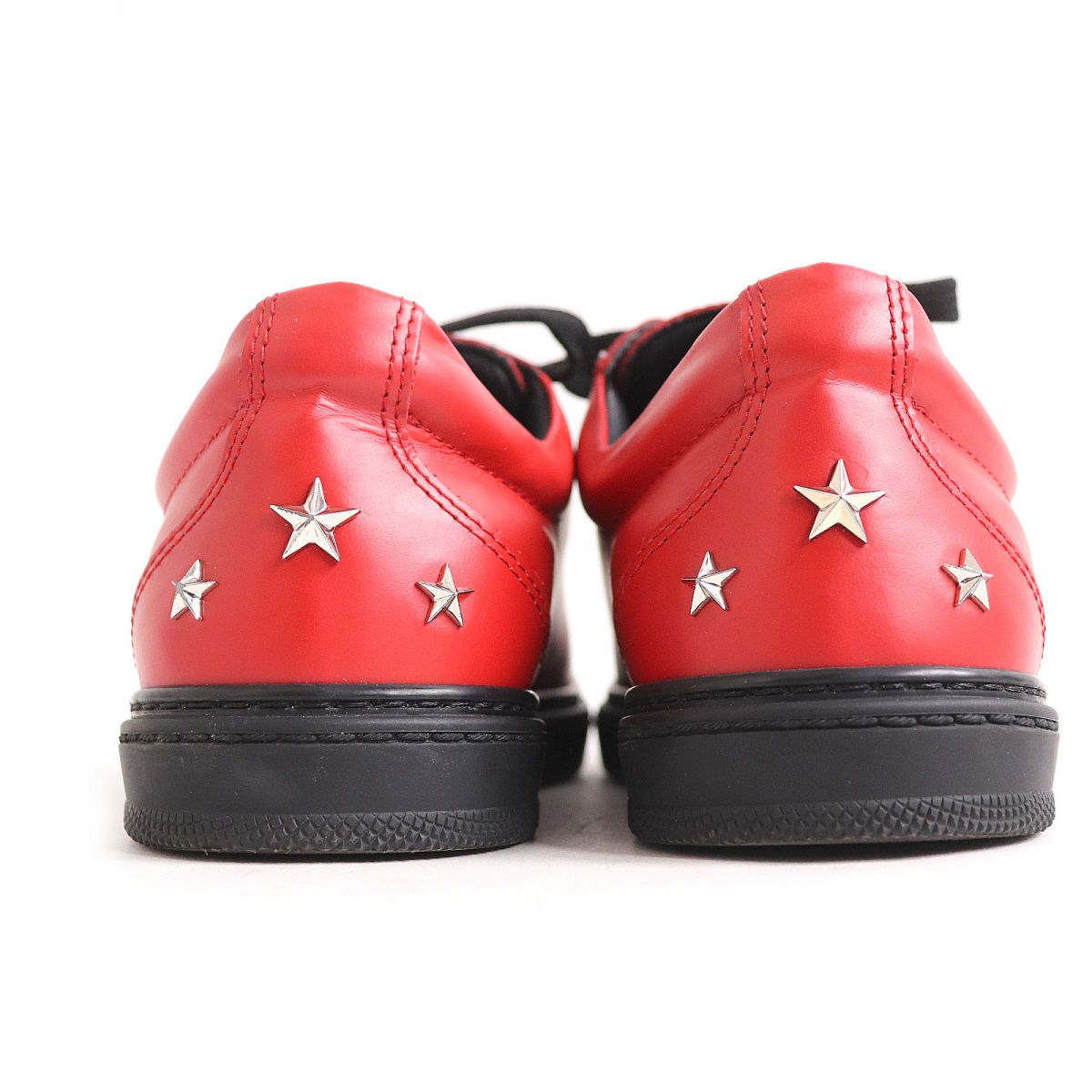 Jimmy Choo Star Studs Leather Sneakers Red 40.5