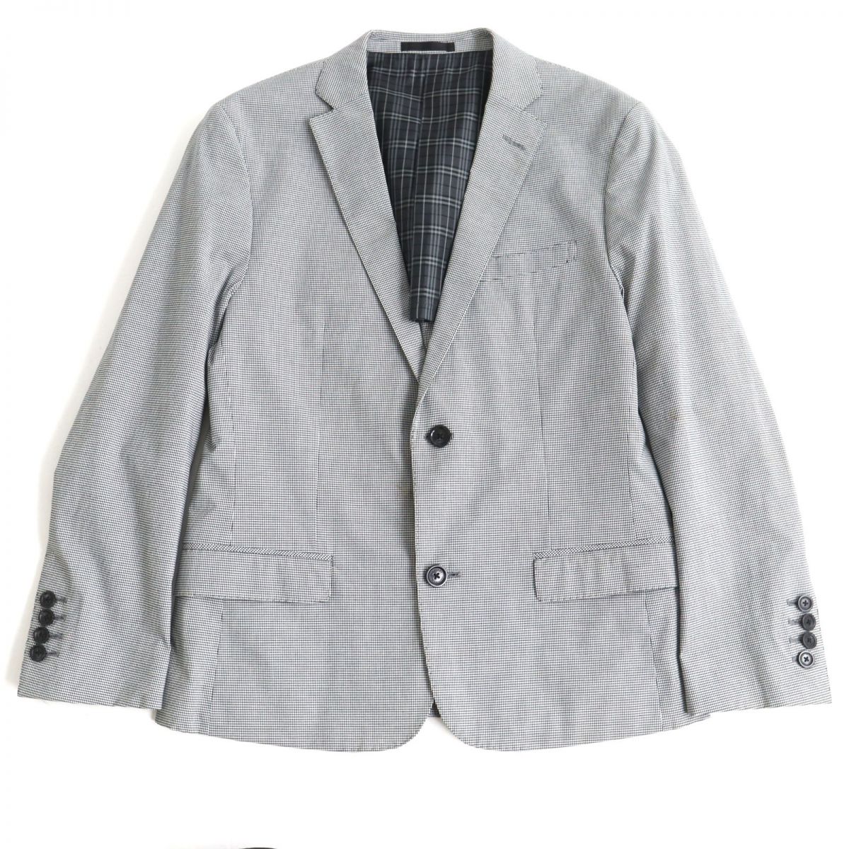 Burberry Gingham Check Single Jacket Gray S