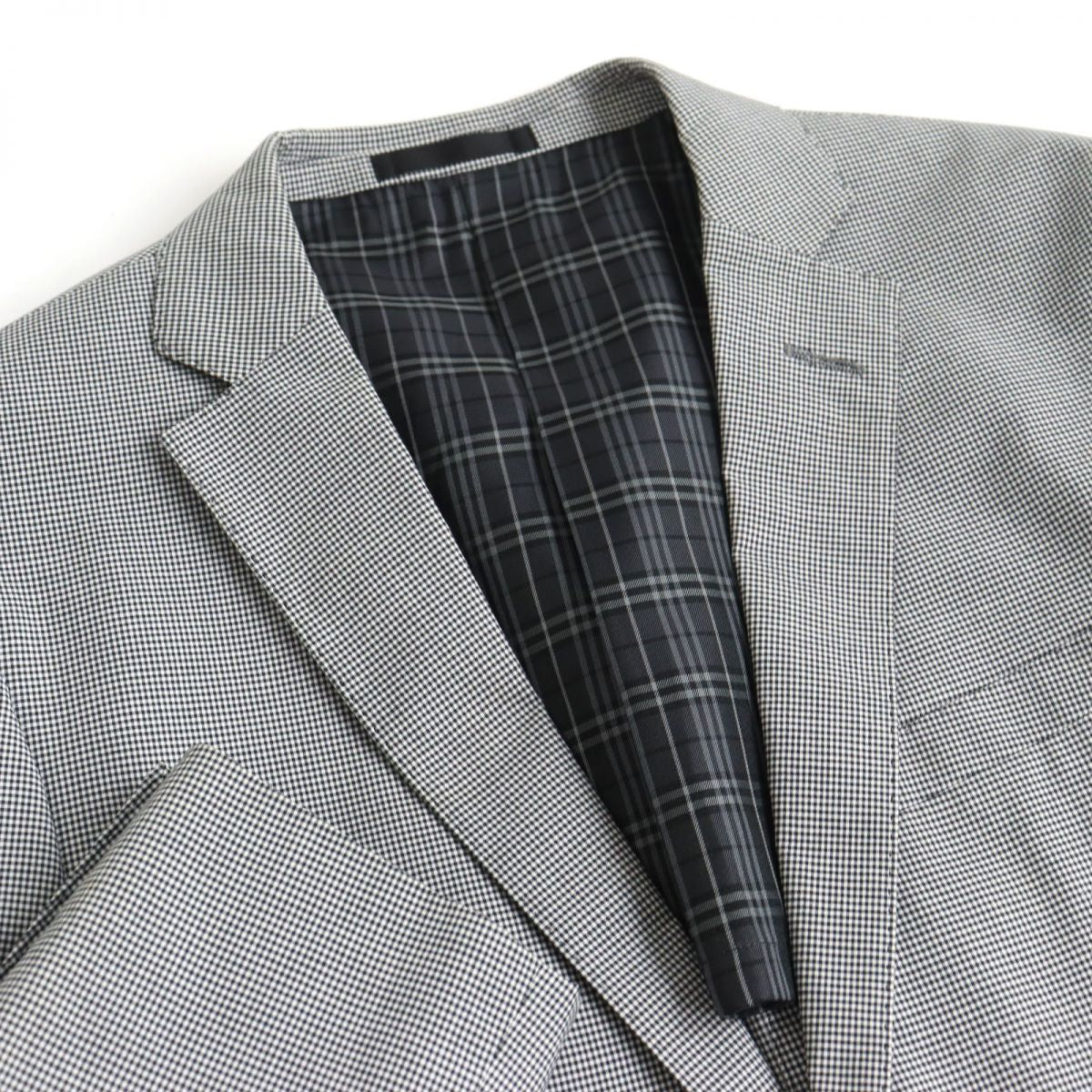 Burberry Gingham Check Single Jacket Gray S