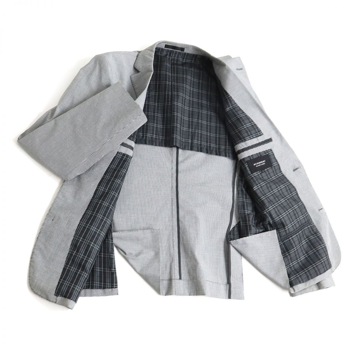 Burberry Gingham Check Single Jacket Gray S