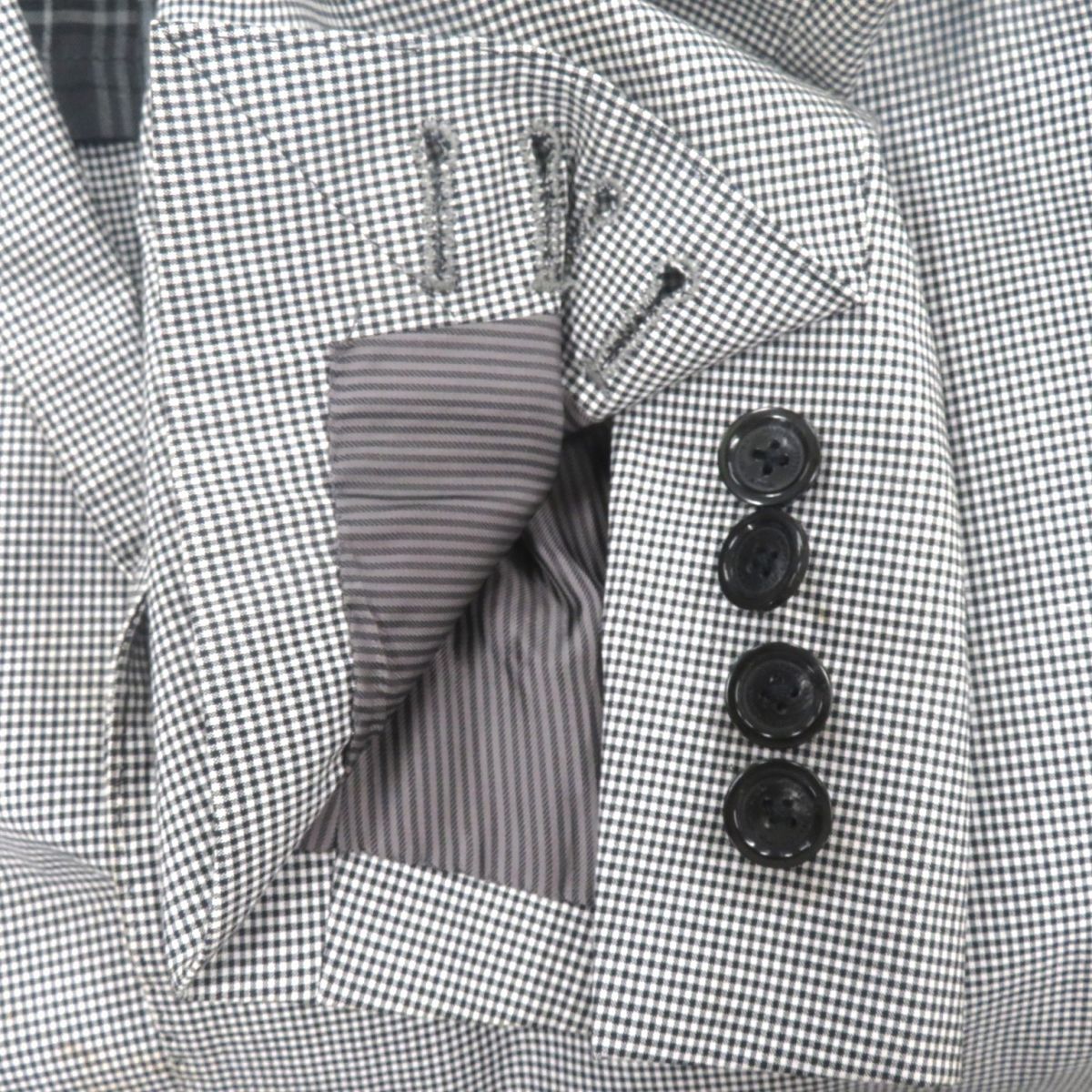 Burberry Gingham Check Single Jacket Gray S