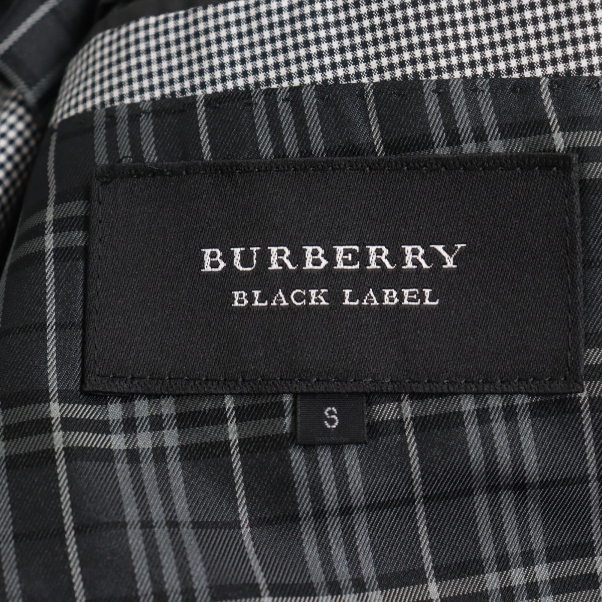 Burberry Gingham Check Single Jacket Gray S