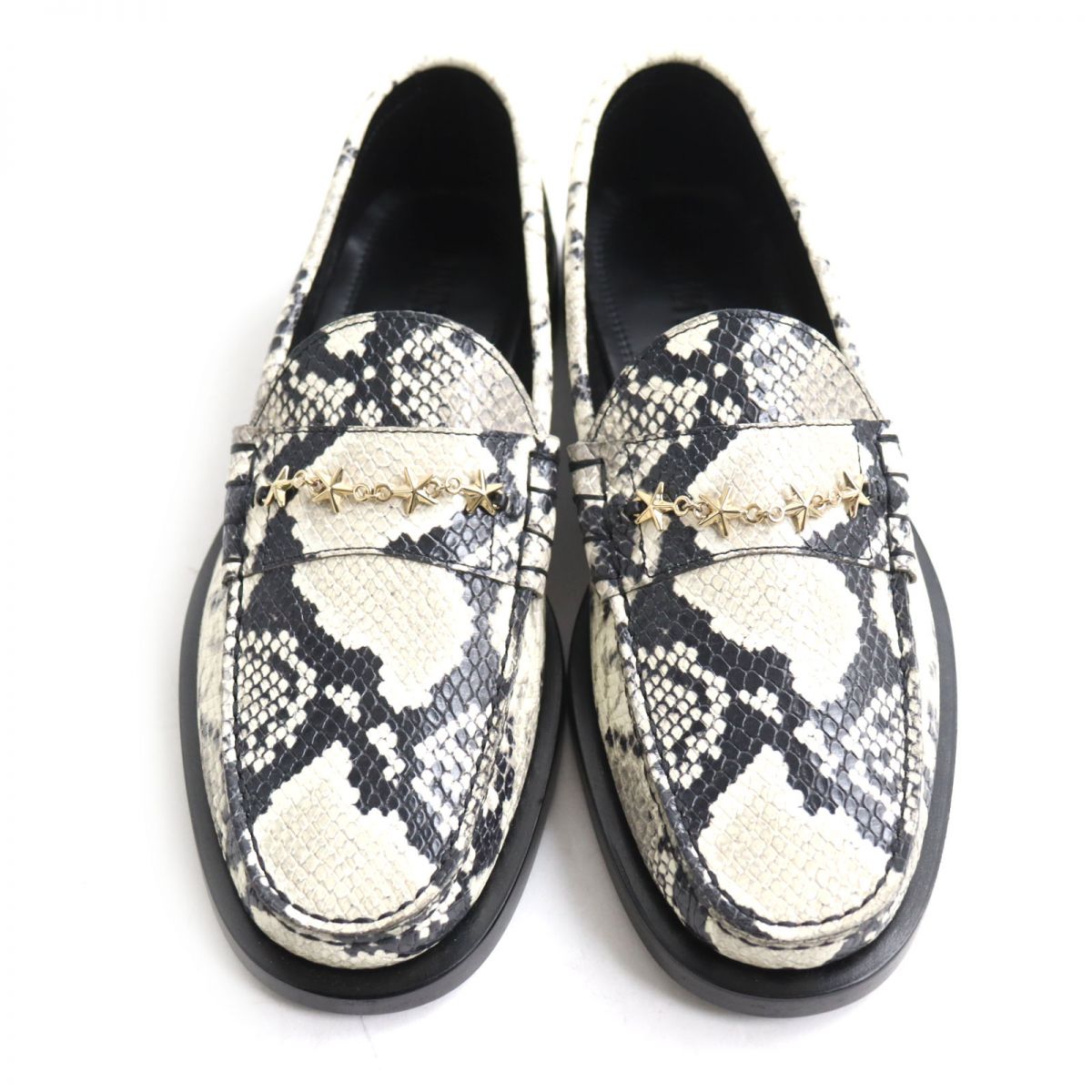 Jimmy Choo Python-embossed Leather Loafers