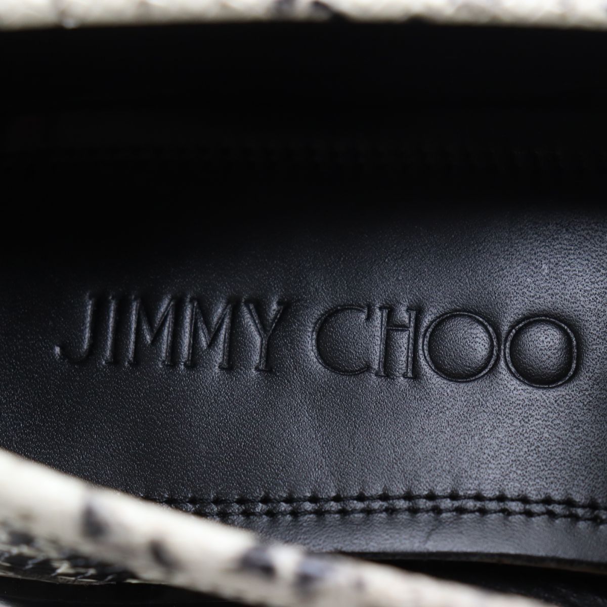 Jimmy Choo Python-embossed Leather Loafers