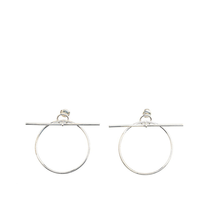 Hermes Loop MM Silver Earrings