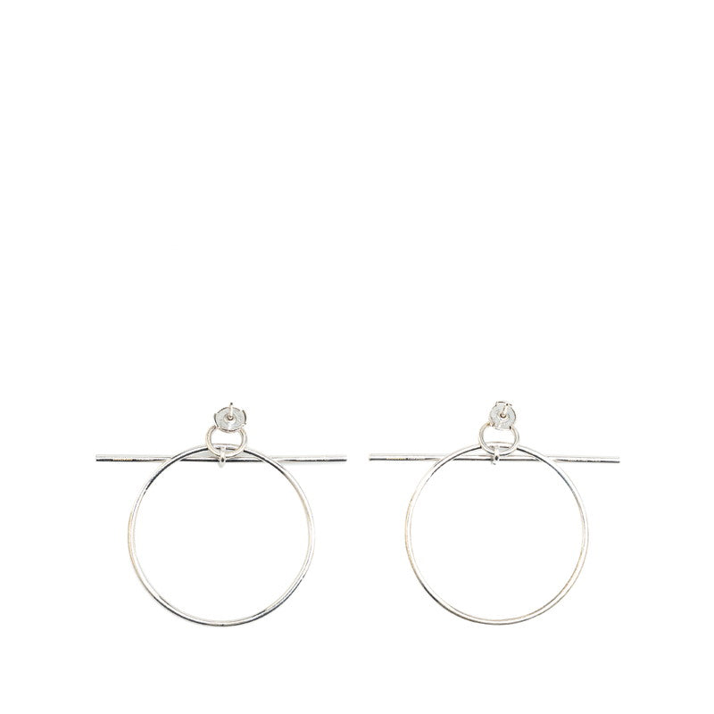 Hermes Loop MM Silver Earrings