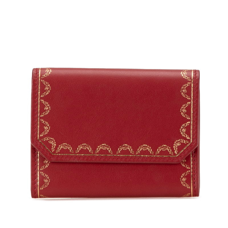 Cartier Garland Leather Bifold Wallet Red