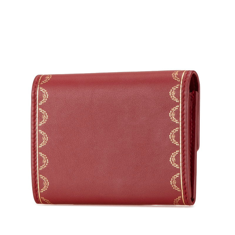 Cartier Garland Leather Bifold Wallet Red